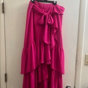 Chic Fuchsia High-Low Skirt